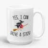I Can Drive a Stick - Funny Witch Mug- Photo 1