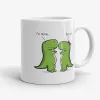 T-Rex Is Trying To Hug dinosaur mug, funny t rex dino mug, long distance mug- Photo 0