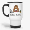 Bearly Awake, 11oz funny coffee travel mug, pun travel mug, gift for her, office travel mug- Photo 0