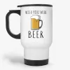 Wish You Were Beer - Funny Beer Lover Travel Mug- Photo 0