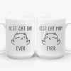 Best Cat Dad And Mom - Funny Gift For Couple, Parents Anniversary Gift Mug Set- Photo 1