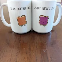 Review photo by Jessica - We Go Together Like Peanut Butter and Jelly - Couple Mug Set, Gift for Boyfriend or Girlfriend