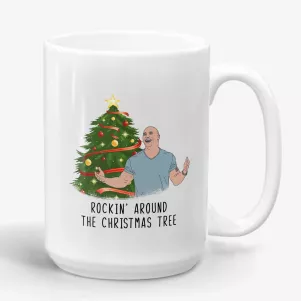 Rockin' Around the Christmas Tree - funny Dwayne Johnson mug, gag gift