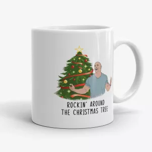 Rockin' Around the Christmas Tree - funny Dwayne Johnson mug, gag gift