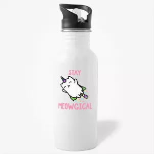 Stay Meowgical, Inspirational Gift, Caticorn Water Bottle