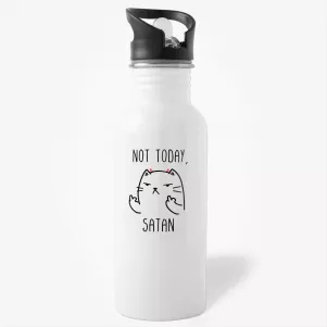 Not Today Satan - Funny Satanic Cat Mug, Rude, Inappropriate Water Bottle