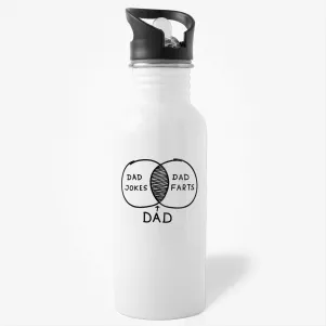 Dad Jokes And Farts - Funny Dad Diagram Water Bottle