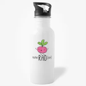 You are Rad - Funny Punny Radish Water Bottle, Vegan Gift Water Bottle