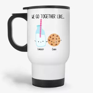 Best Friends Travel Mug - We Go Together Like Milk and Cookie, Bestie Gift