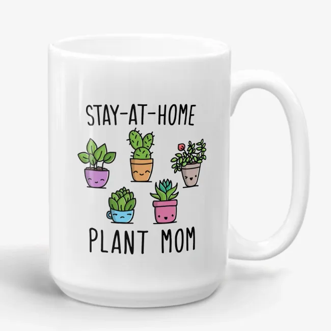 Stay At Home Plant Mom - Mom gift, Mothers Day mug, Birthday present for plant lover, cute houseplants - Image 