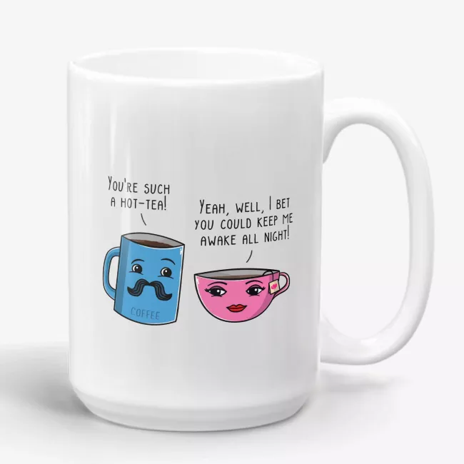 Hot-Tea, 11oz funny lovers pun coffee mug - Image 