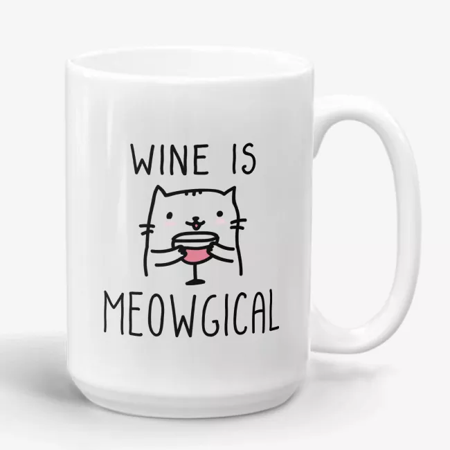 Wine is Meowgical - Funny Gift Mug for a Cat Lover - Image 