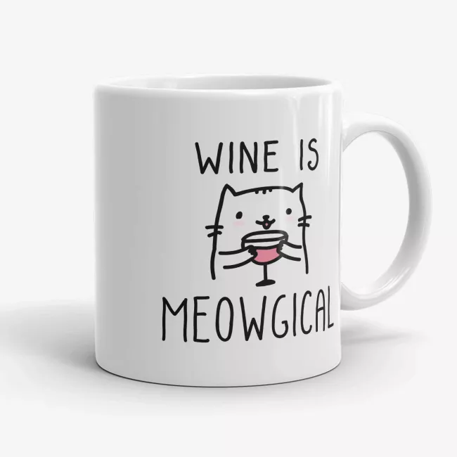 Wine is Meowgical - Funny Gift Mug for a Cat Lover - Image 