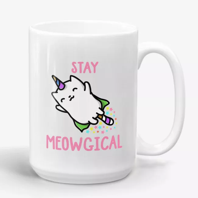 Stay Meowgical, Inspirational Gift, Caticorn Mug - Image 