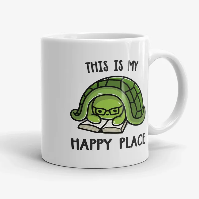 This Is My Happy Place, Book Lover Gift, Introvert Reading Mug - Image 