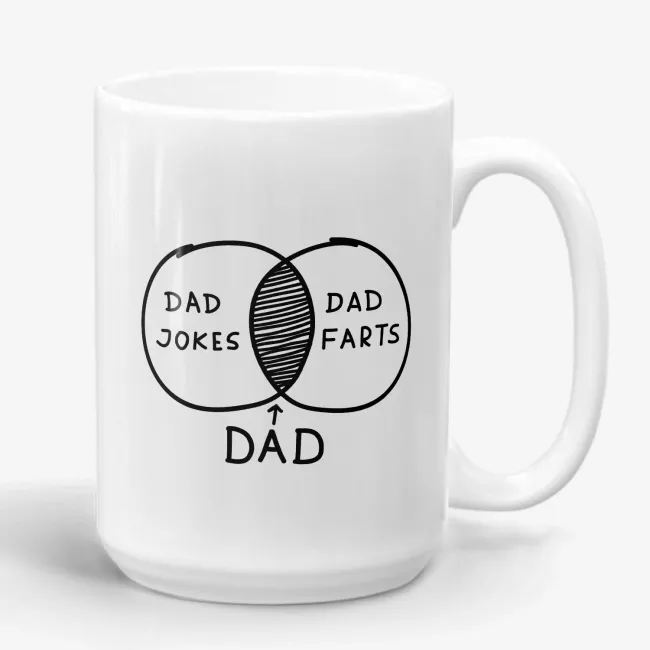 Dad Jokes And Farts - Funny Dad Diagram Mug - Image 