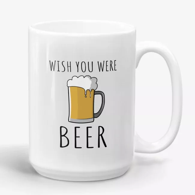Wish You Were Beer - Funny Beer Lover Mug - Image 
