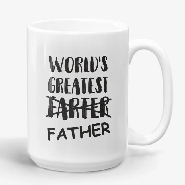 World's Greatest Father, funny dad birthday coffee mug - Image 