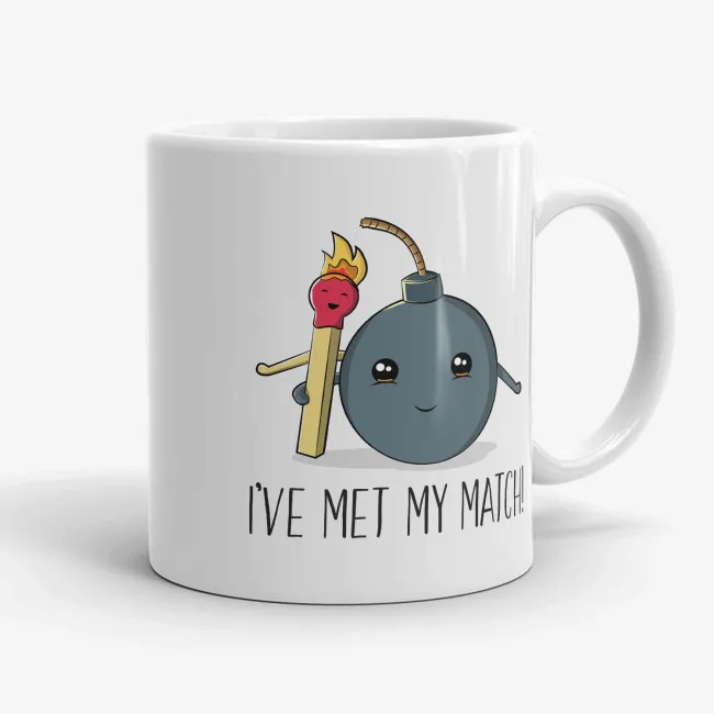 I've Met My Match, 11oz funny valentine mug, mug for boyfriend, mug for girlfriend, valentines day gift, gift for valentine, for him - Image 