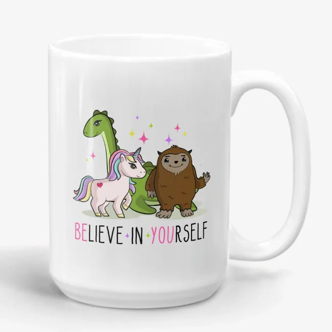 Believe In Yourself, funny inspirational mug, cute gift for her, graduation gift, motivational, for daughter, for niece - Image 