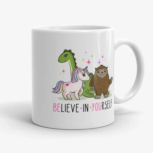 Believe In Yourself, funny inspirational mug, cute gift for her, graduation gift, motivational, for daughter, for niece - Image 