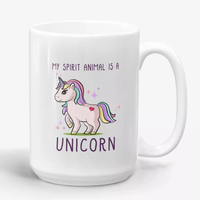 My Spirit Animal Is A Unicorn, cute funny coffee mug, birthday gift for her, gift for daughter, gift for sister, mug for unicorn lover - Image 