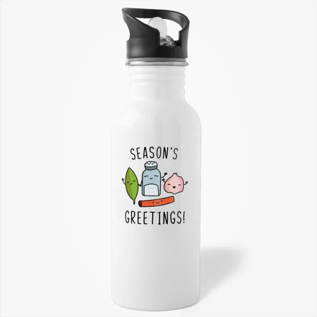 Seasonings Greetings - Christmas Holiday Gift Water Bottle - Image 