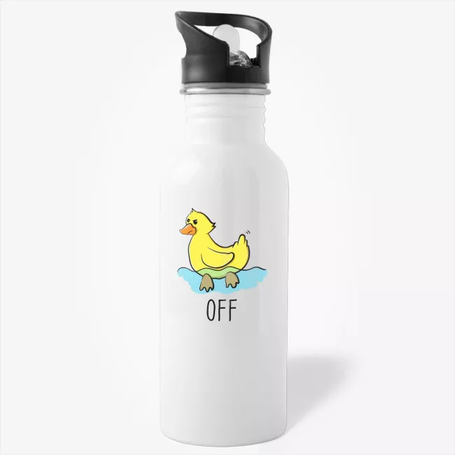 Duck Off Water Bottle - sassy quote rude water bottle - Image 