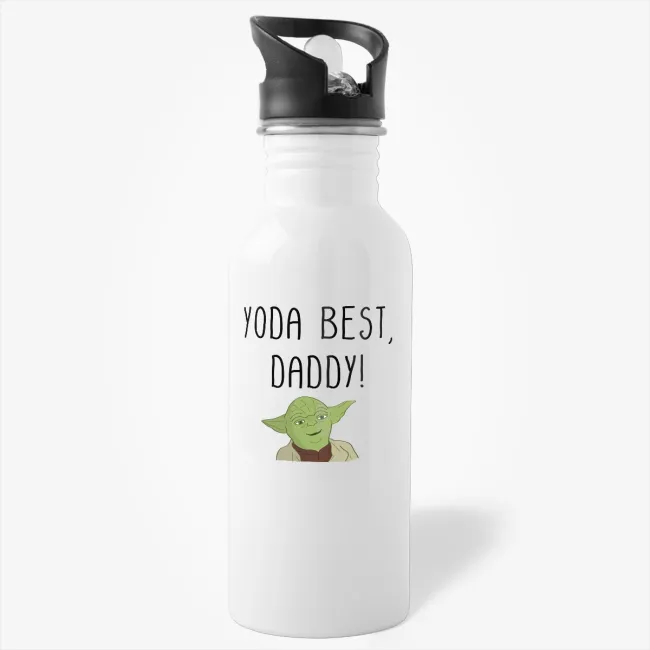 Yoda Best Daddy, funny dad water bottle, Father's Day gift, Star Wars geek water bottle, great gift for dad or husband - Image 