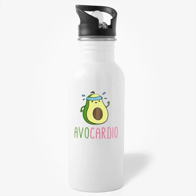 Avocardio - Funny Avocado Running Water Bottle, Sports Lover Water Bottle - Image 