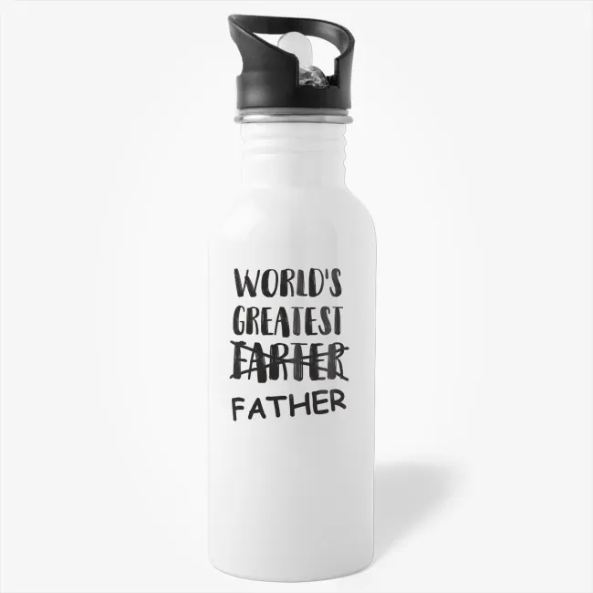 World's Greatest Father, funny dad birthday coffee water bottle - Image 