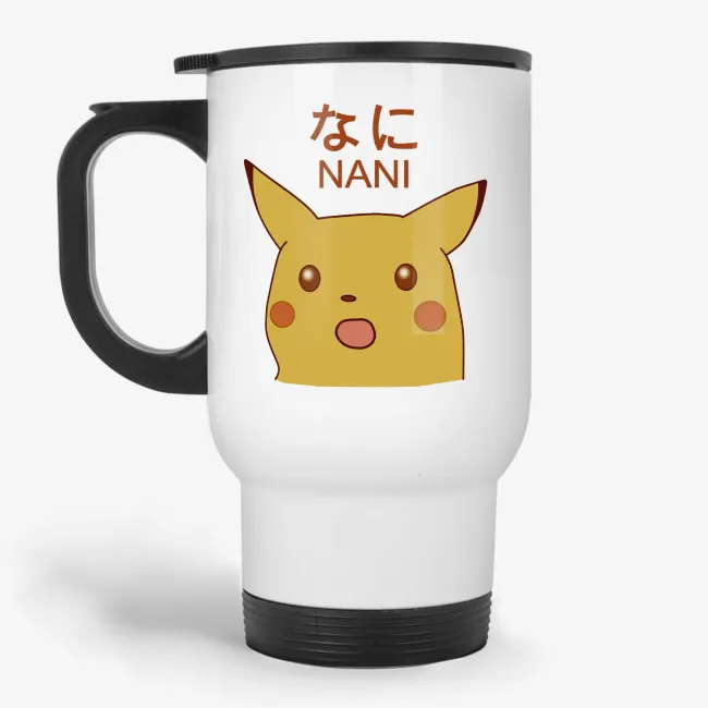 Pikachu travel mug, funny gift for Pikachu fan, customized travel mug, Pokemon travel mug, comic travel mug - Image 