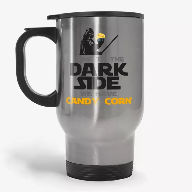 Come Dark Side We Have Candy Corn - Star Wars Parody Halloween Travel Mug - Image 