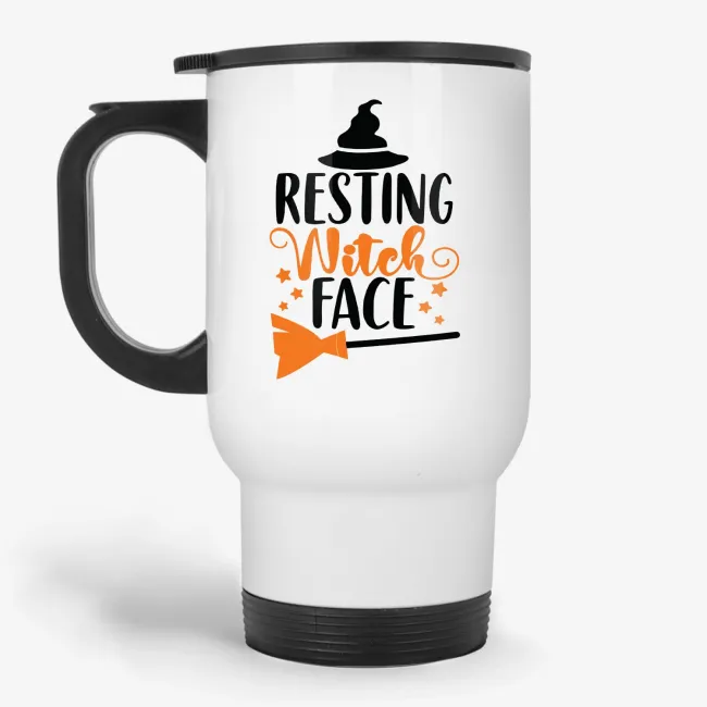 Resting Witch Face - Funny Halloween Travel Mug - Image 