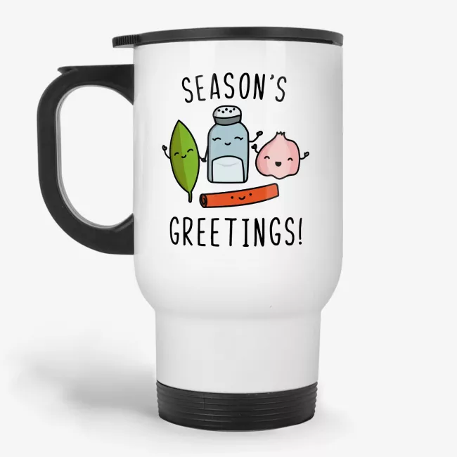 Seasonings Greetings - Christmas Holiday Gift Travel Mug - Image 