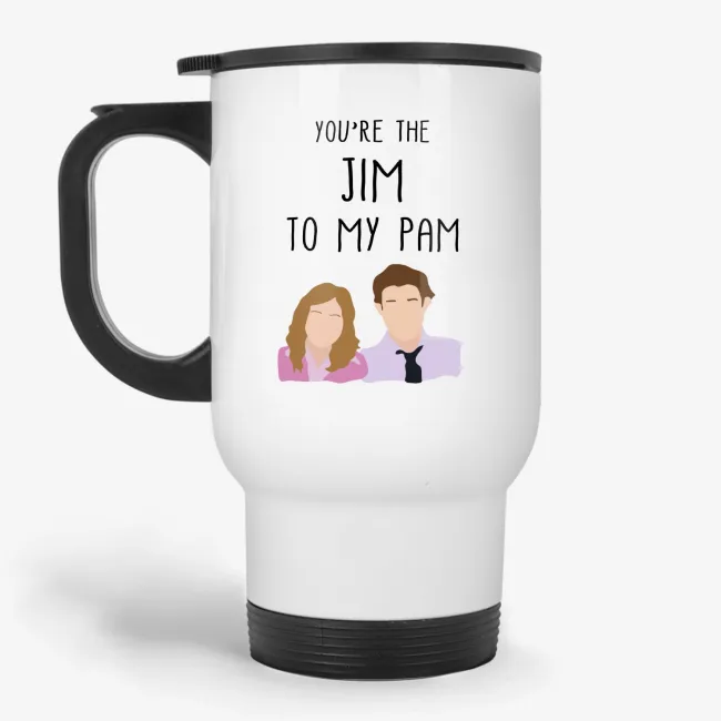 You're The Jim To My Pam - Gift For Boyfriend Or Husband Travel Mug - Image 