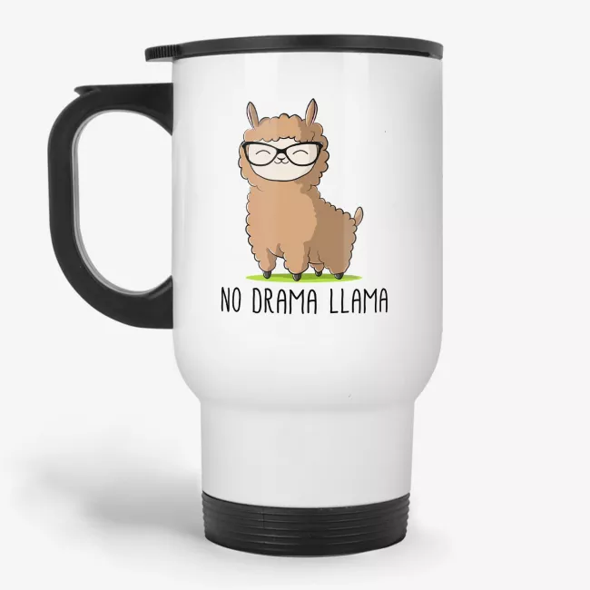No Drama Llama - Funny Travel Mug for Nerds - Image 