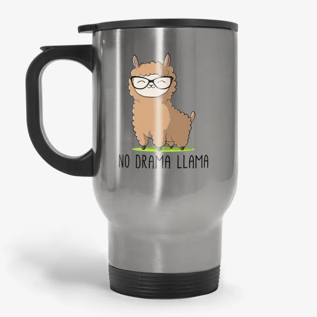 No Drama Llama - Funny Travel Mug for Nerds - Image 