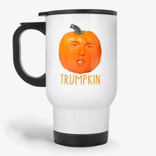 Trumpkin - Halloween Mug, Funny Donald Trump Face Swap Cup Travel Mug - Image 