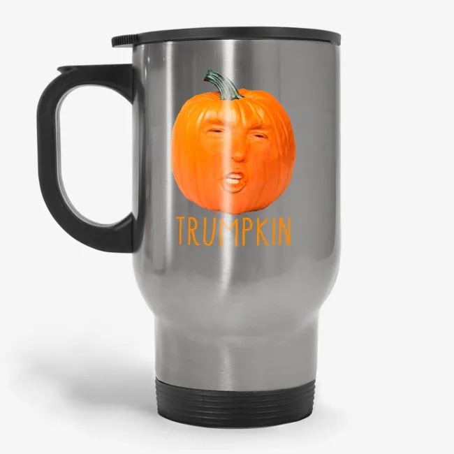 Trumpkin - Halloween Mug, Funny Donald Trump Face Swap Cup Travel Mug - Image 