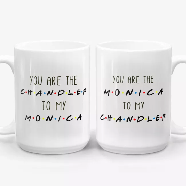 You're Chandler to My Monica - Friends TV Show Couple Love Mug Set - Image 