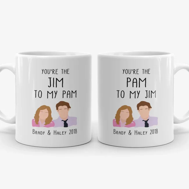 You Are My Pam/Jim - Couple Gift Mugs Set for Lovers  - Image 