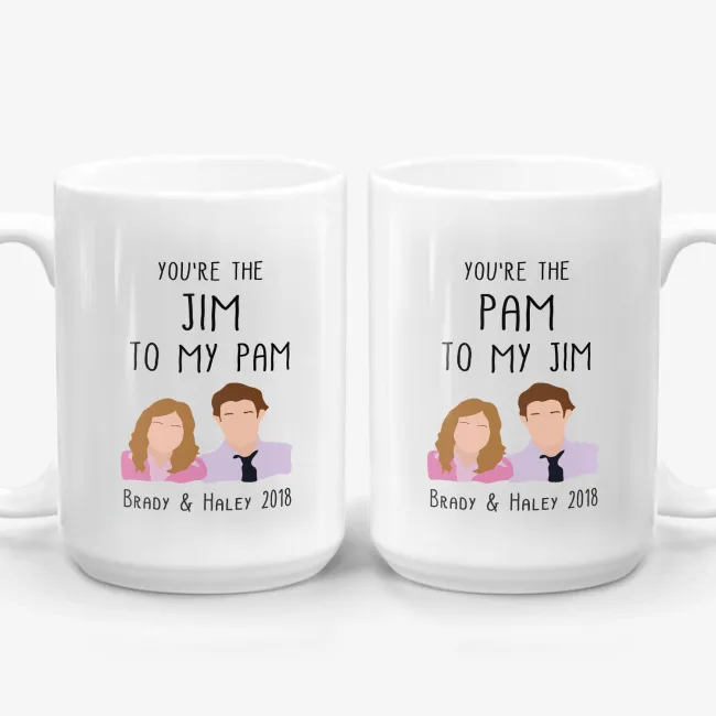 You Are My Pam/Jim - Couple Gift Mugs Set for Lovers  - Image 